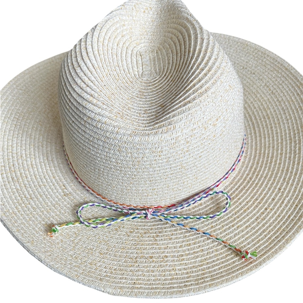 Panama Jack Paper Straw Floppy Sun Hat Colorful Braid - Picture 3 of 7